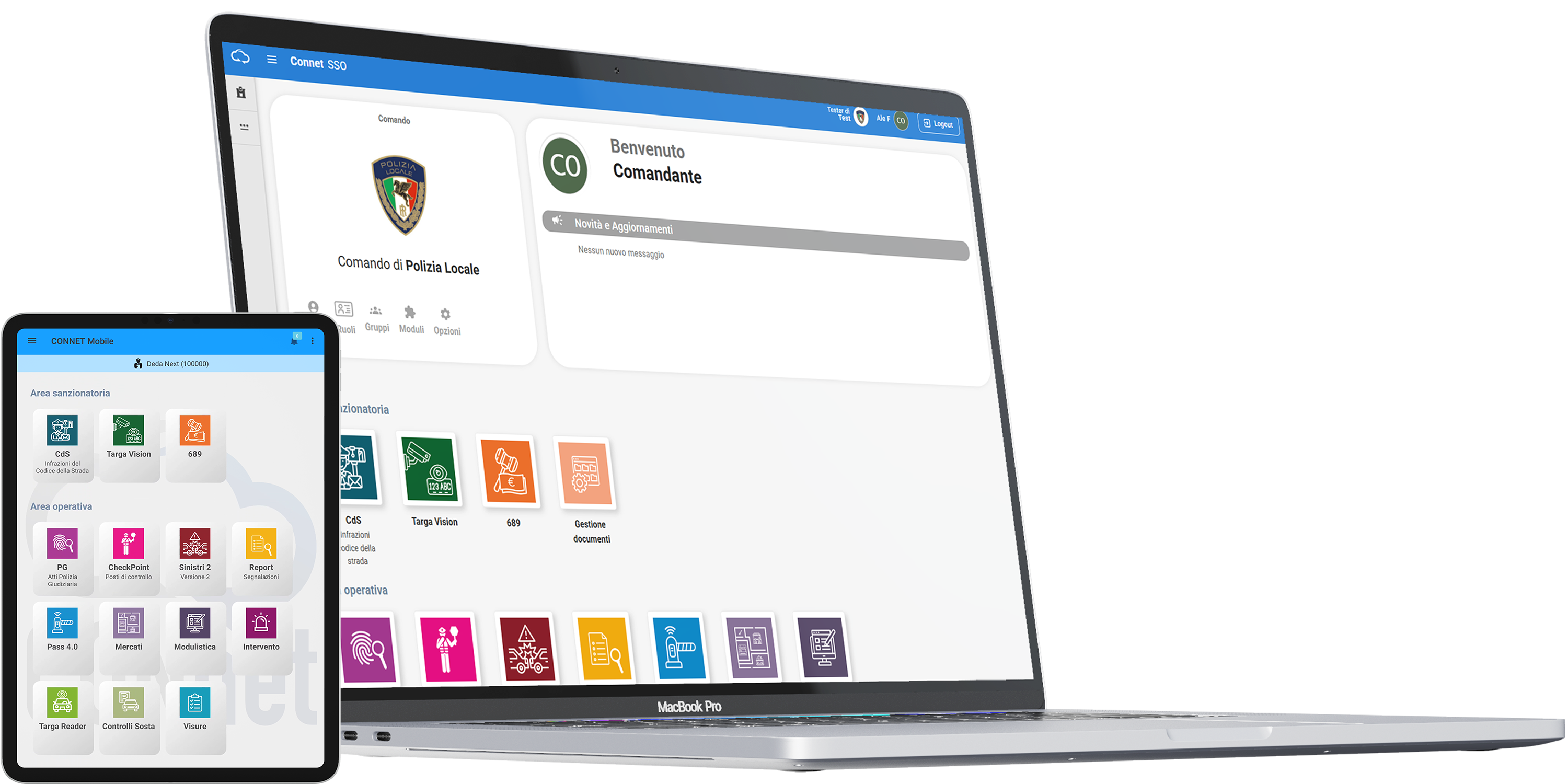 ConNet web e mobile tablet gestionale polizia locale